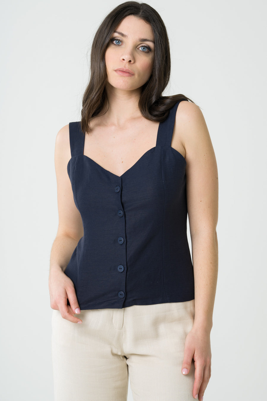 Anémone Top Navy Blue