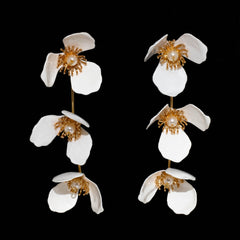 Triple Apple Flower Stud Earrings Rainbow
