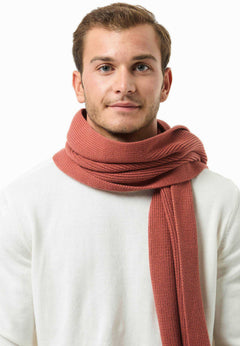 Knitted Organic Cotton Scarf Cinnamon