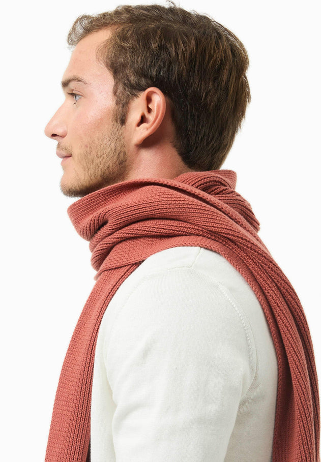 Knitted Organic Cotton Scarf Cinnamon