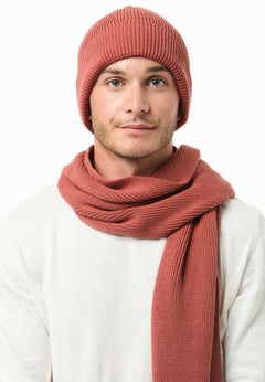 Knitted Organic Cotton Scarf Cinnamon