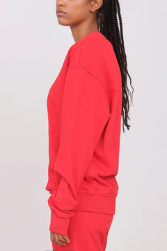 Unisex Oversize Crewneck Sweatshirt Red