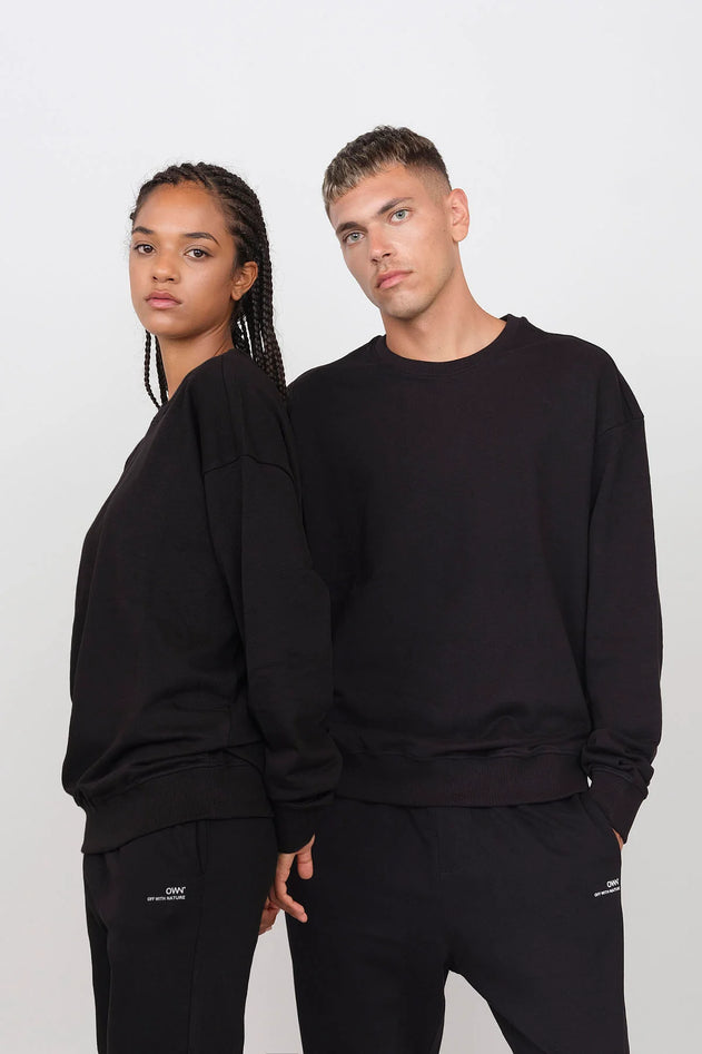 Unisex Oversize Crewneck Sweatshirt Black