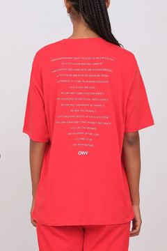 Unisex Oversize Crewneck T-Shirt Red