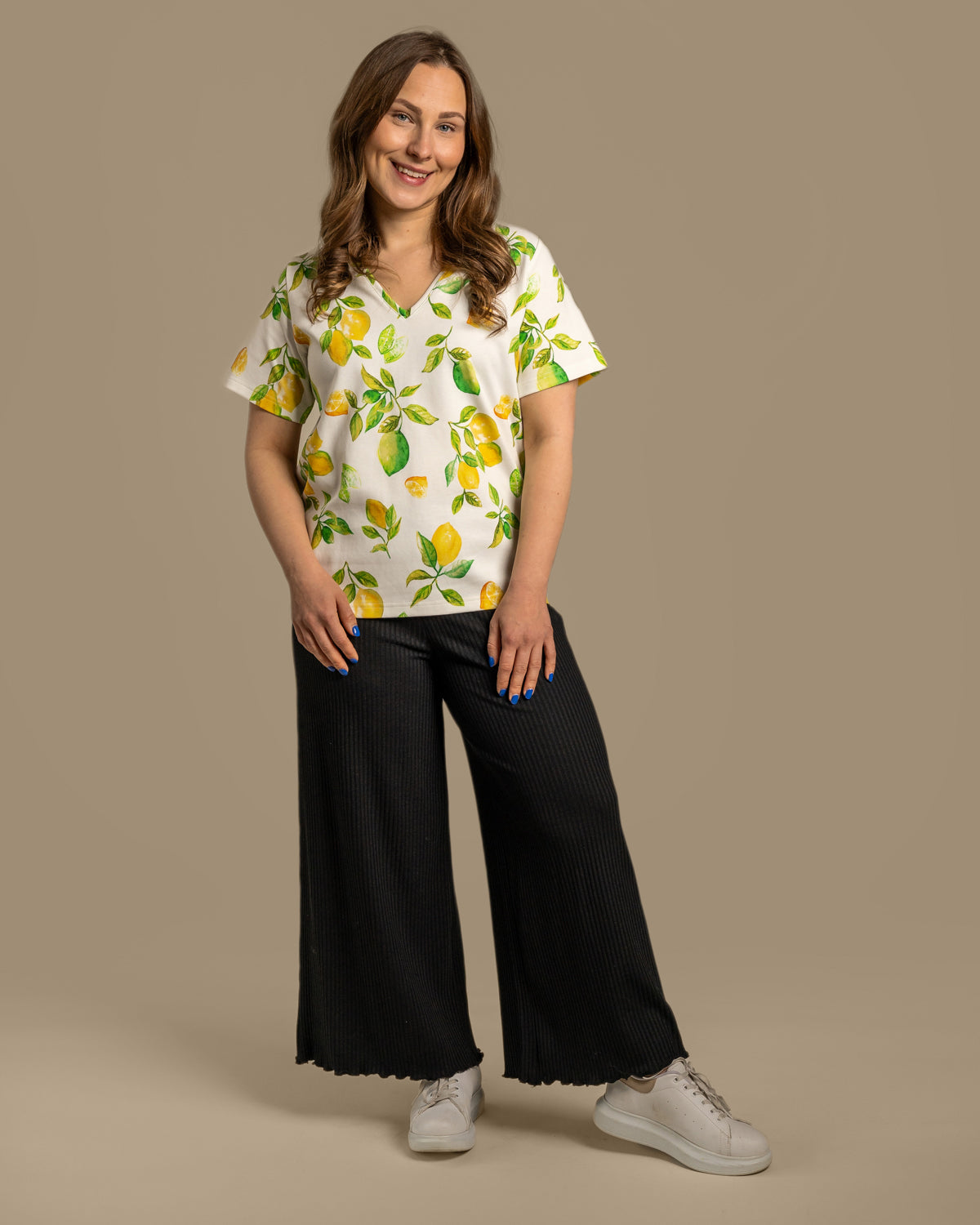 V-Neck T-Shirt Limone Yellow