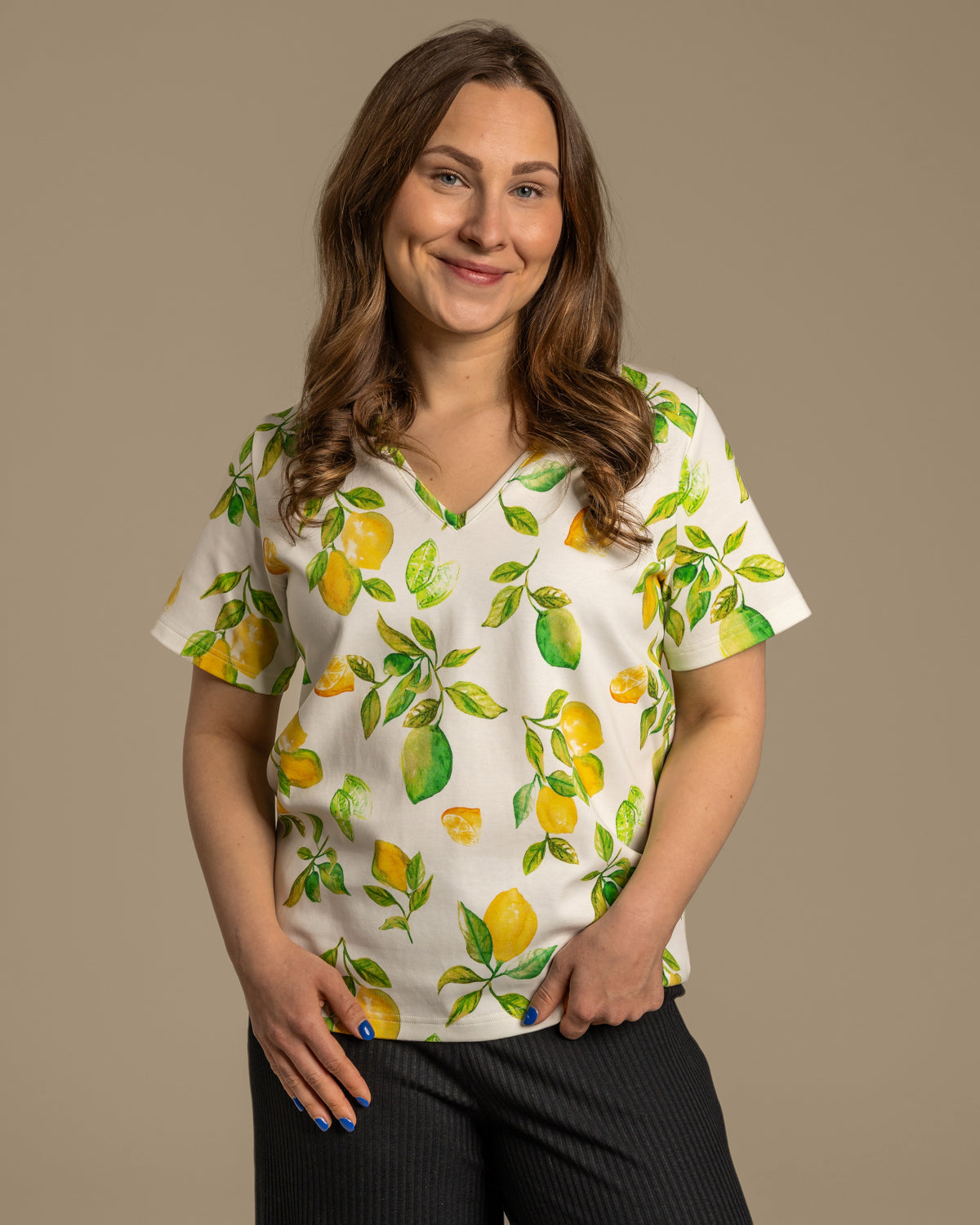 V-Neck T-Shirt Limone Yellow