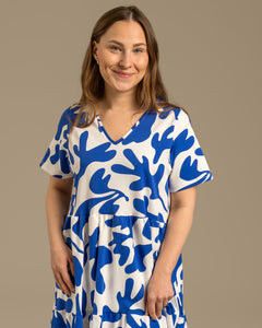V-Neck Midi Dress Como Blue