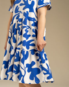 V-Neck Midi Dress Como Blue