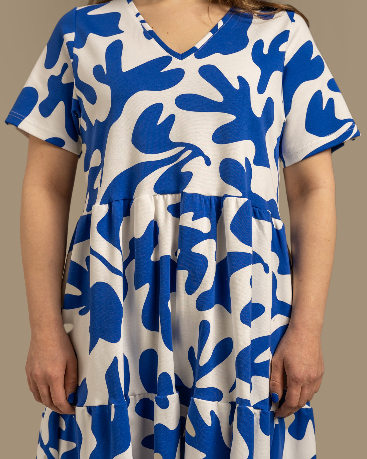 V-Neck Midi Dress Como Blue