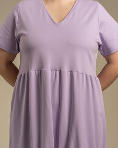 V-Neck Midi Dress Lavender