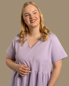 V-Neck Midi Dress Lavender