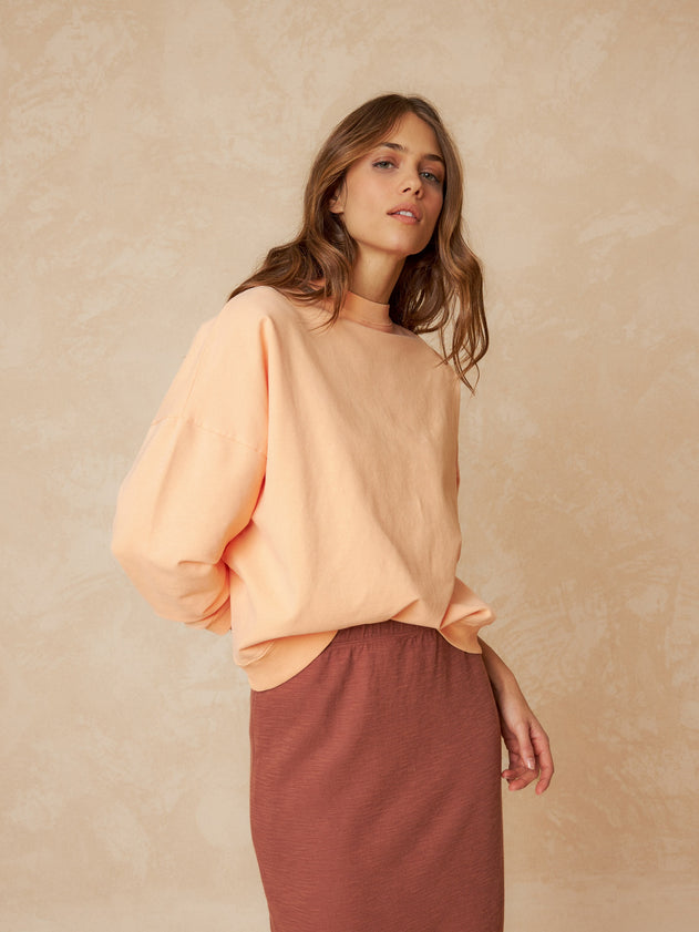 Basic Cotton Jumper Peach Orange