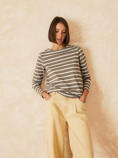 Striped Long Sleeve T-Shirt Grey