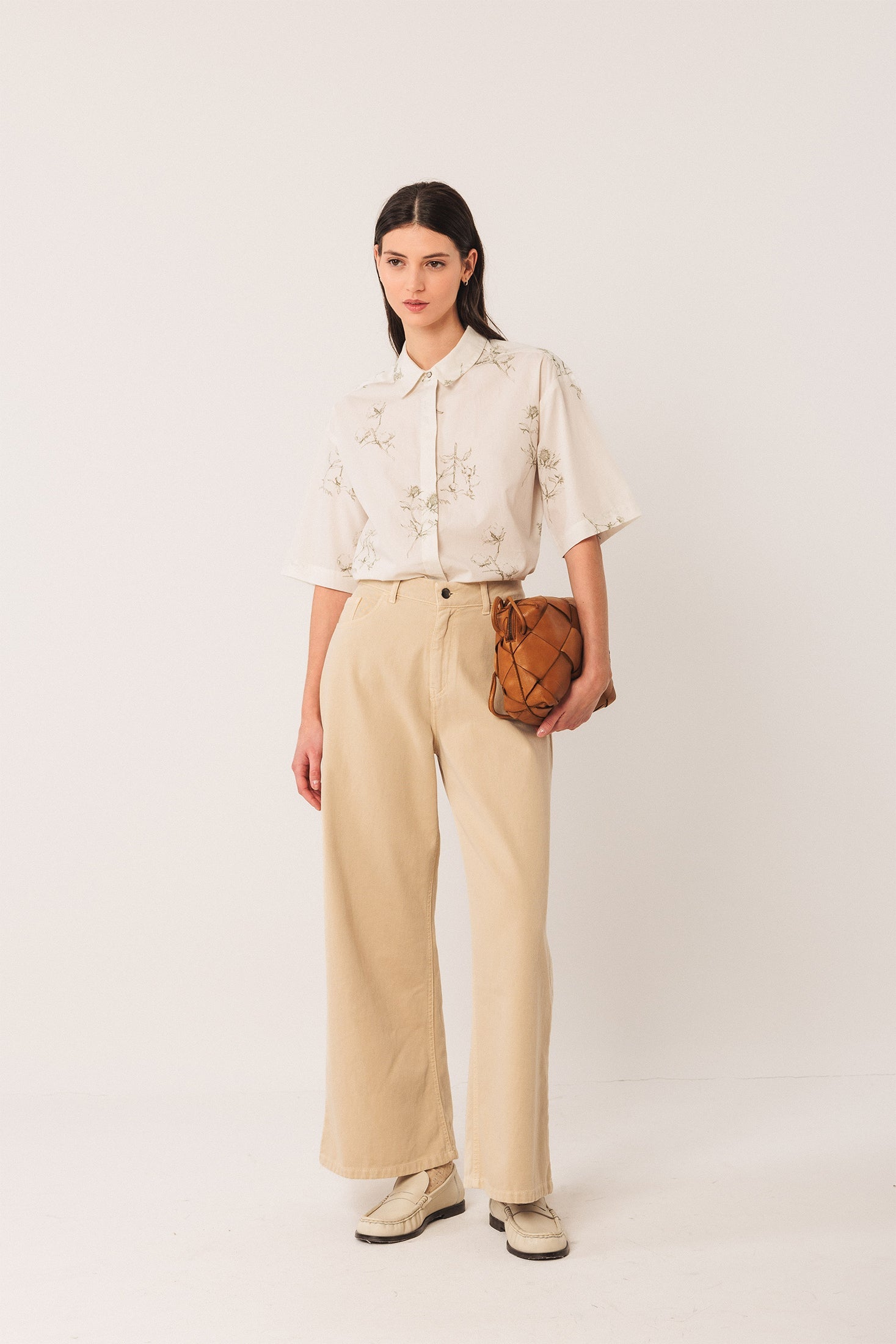 Printed Poplin Shirt Green