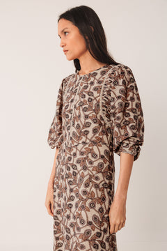 Crepe Cotton Dress Beige
