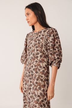 Crepe Cotton Dress Beige