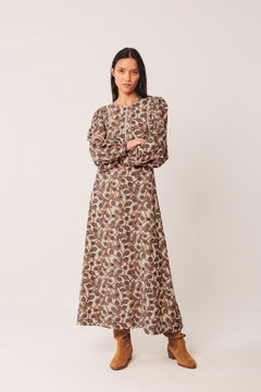 Crepe Cotton Dress Beige