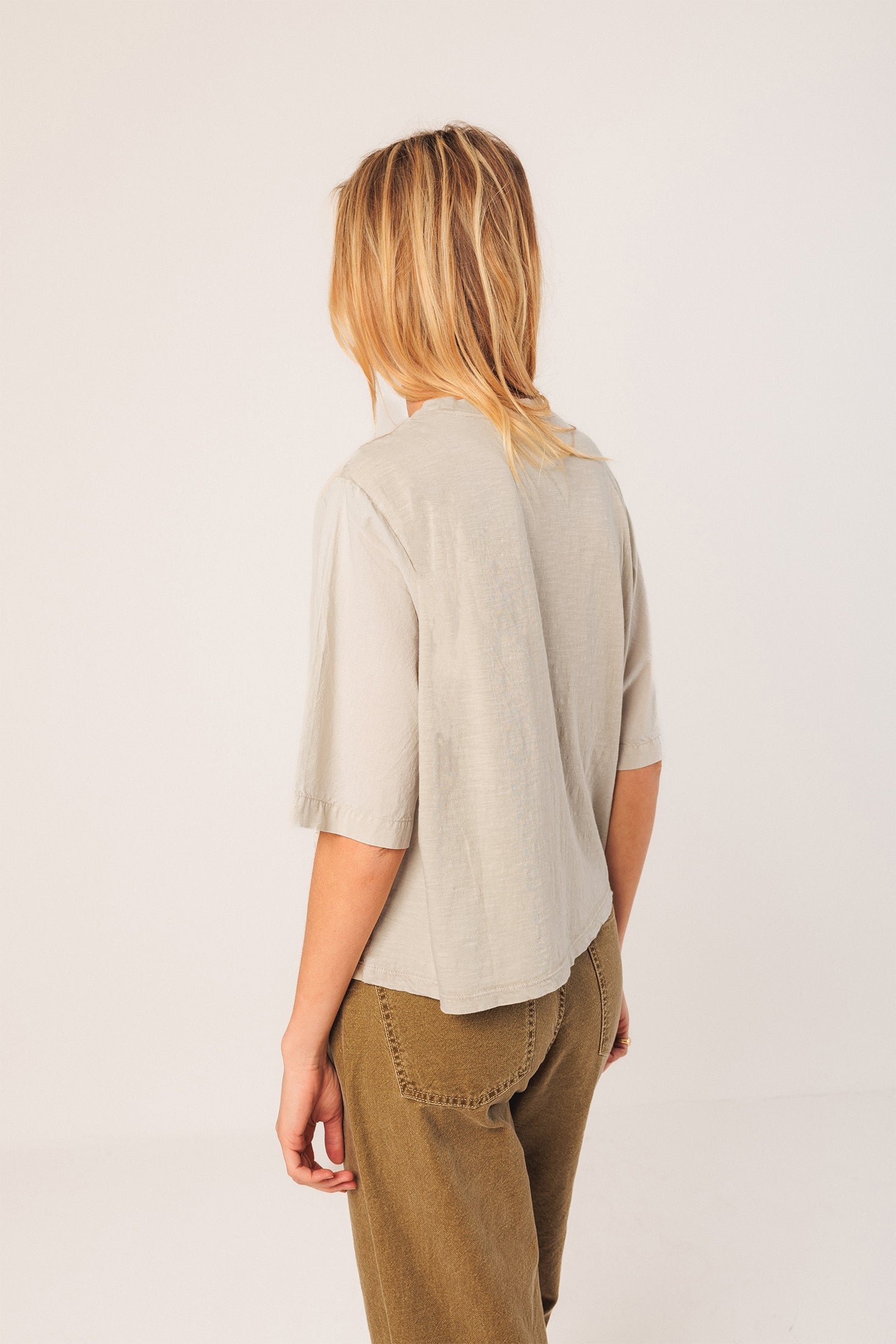 Embroidered Cotton Shirt Stone