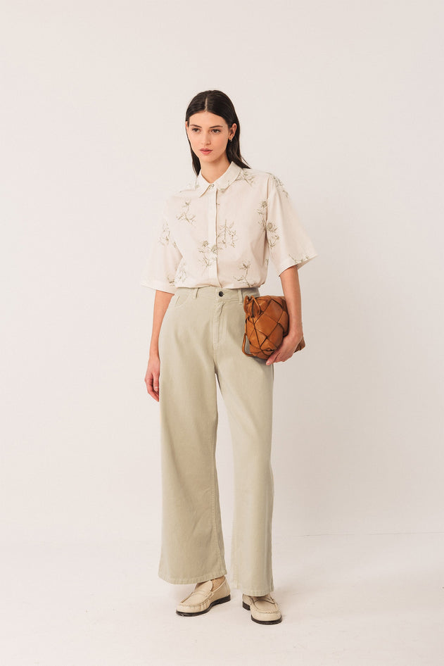 Wide-Leg Pants Beige
