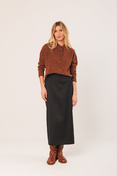 Midi Pencil Skirt Black