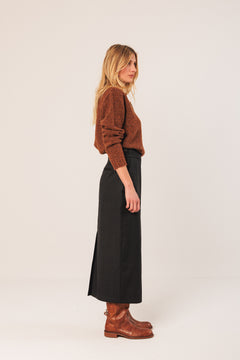 Midi Pencil Skirt Black