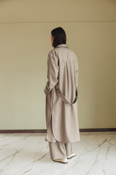 Fluid Shirt Dress Grey