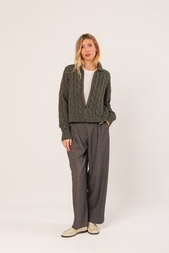 Tailored Pleated Pants Marengo
