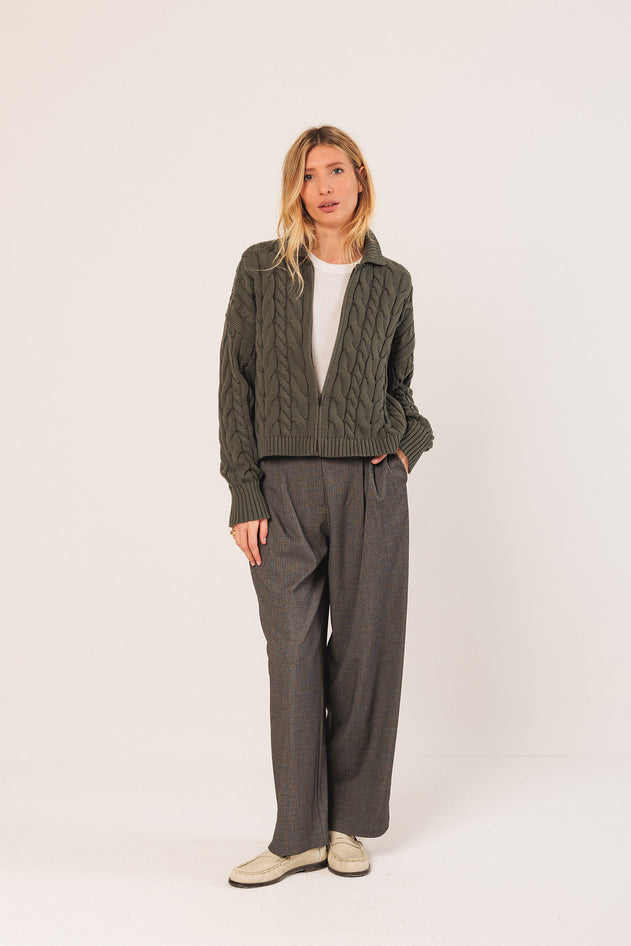 Tailored Pleated Pants Marengo