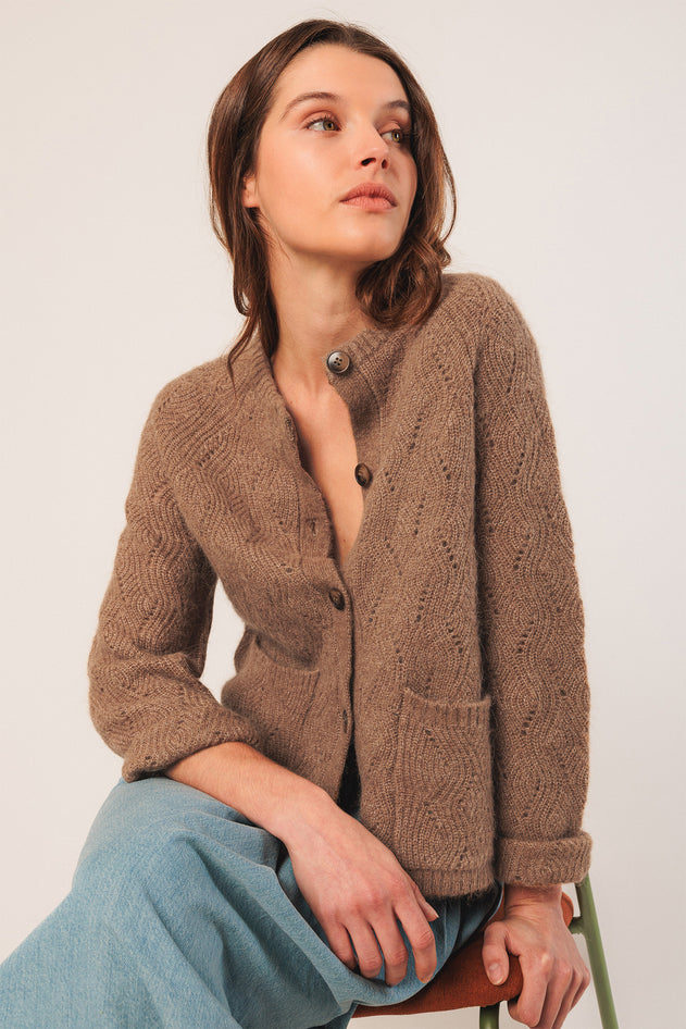 Crochet Jacket Brown