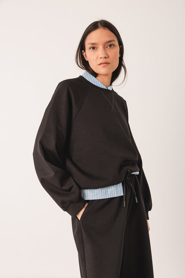 Adjustable-Waist Sweatshirt Black