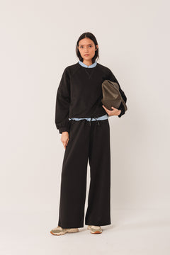 Adjustable-Waist Sweatshirt Black