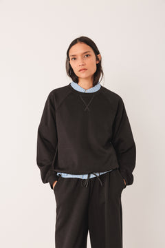 Adjustable-Waist Sweatshirt Black