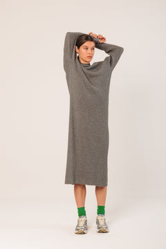 Wide Cable Knit Dress Grey