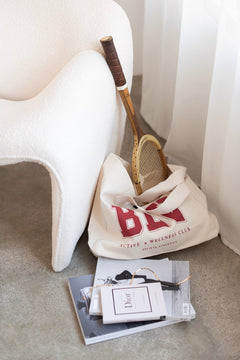 Varsity Tote Bag Cream & Cherry