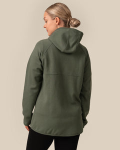 Toive Zip-Up Hoodie Long Sage Green