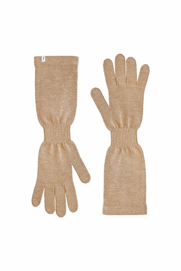 Via Merino Wool Gloves Beige