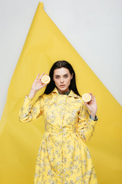 Wild Rose Raincoat Yellow and Off White