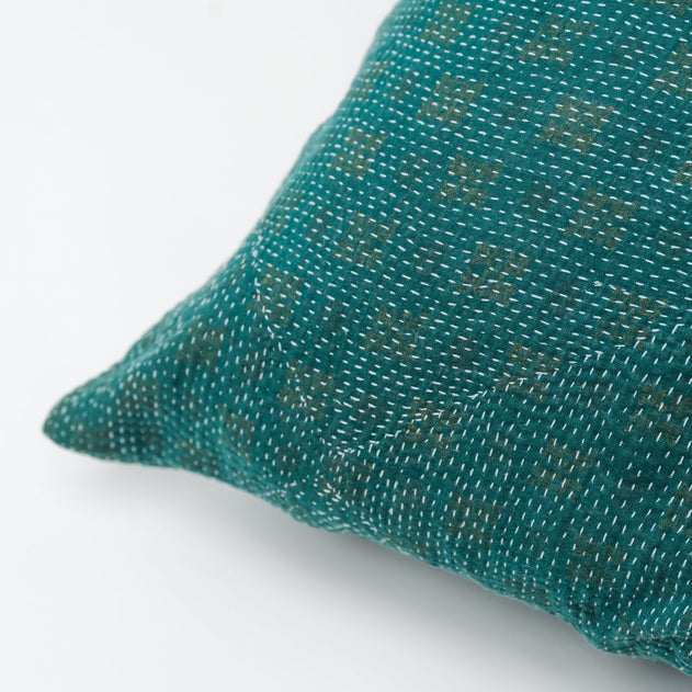 Vintage Kantha Lounge Pillowcase Green