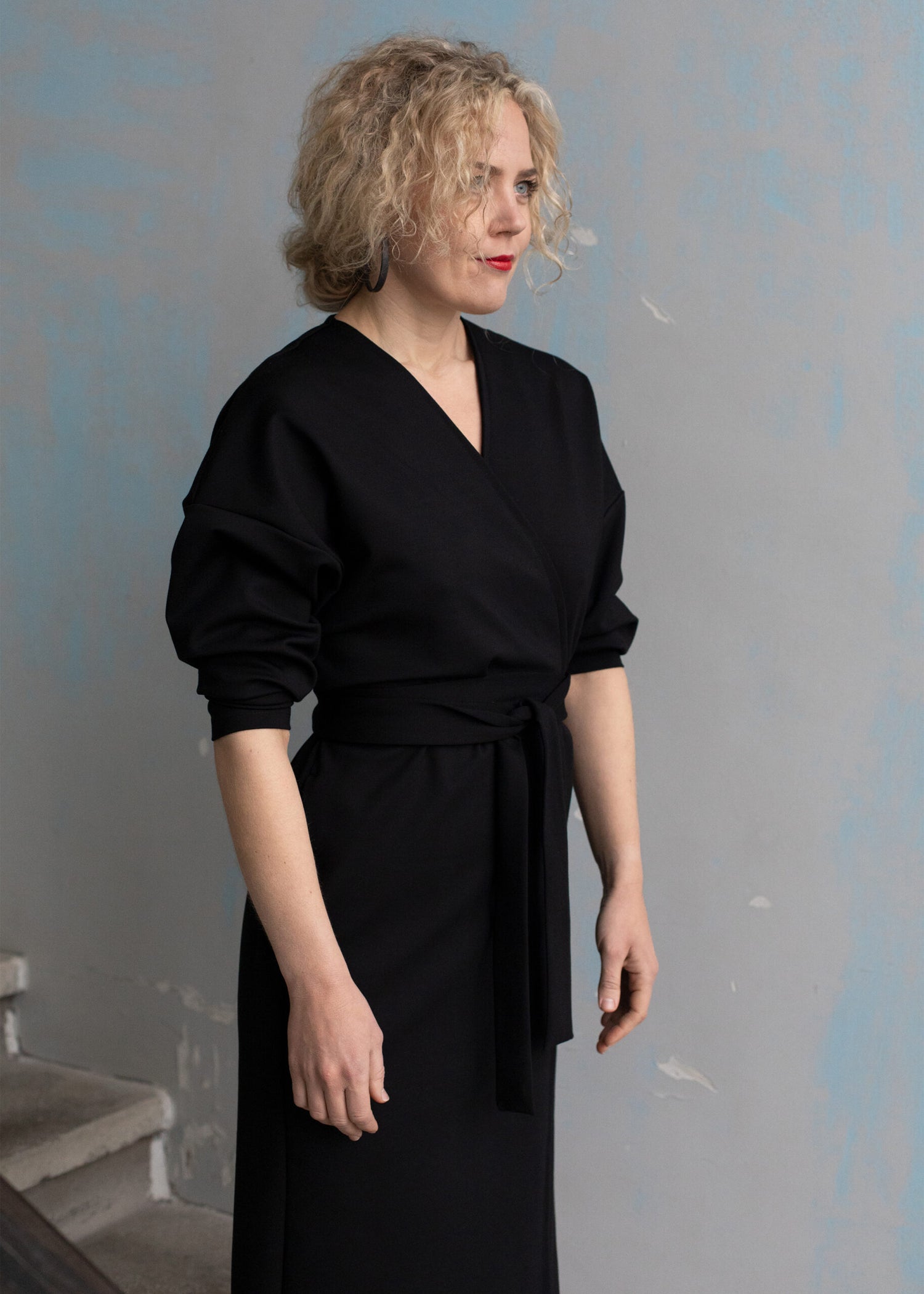 Nola Kimono Dress Black