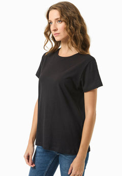 Women's Basic Round Neck T-Shirt Black