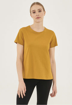 Women's Basic Round Neck T-Shirt Tobacco