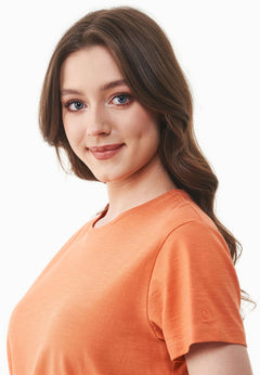 Naisten Pyöreä Kaula-aukko T-paita Dusty Orange