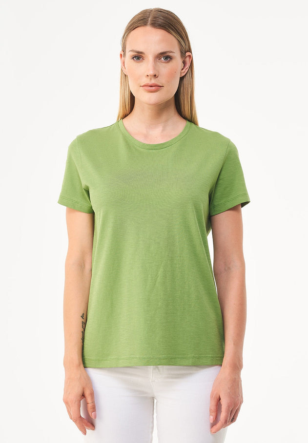 Women's Basic Round Neck T-Shirt Grass Green