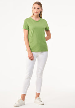 Women's Basic Round Neck T-Shirt Grass Green