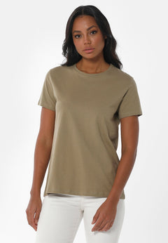 Women's Basic Round Neck T-Shirt Olive