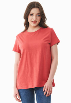 Women's Basic Round Neck T-Shirt Radiant Red