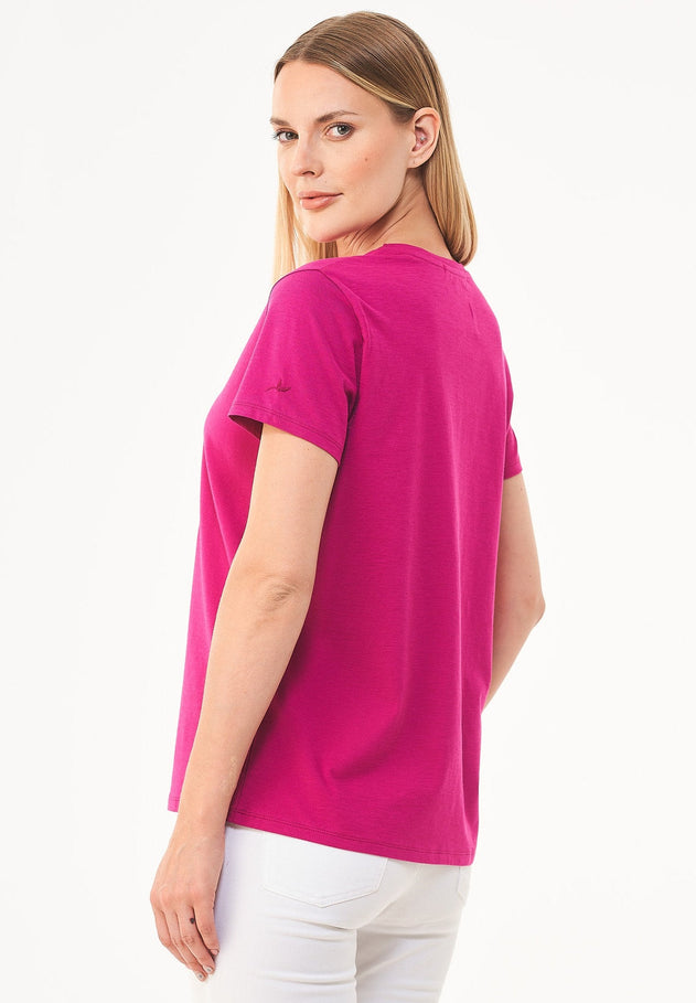 Women's Basic Round Neck T-Shirt Raspberry Pink