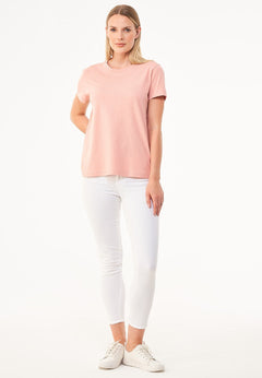 Women's Basic Round Neck T-Shirt Salmon Pink