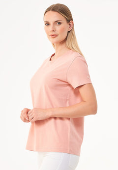 Women's Basic Round Neck T-Shirt Salmon Pink