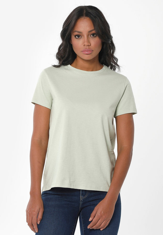 Women's Basic Round Neck T-Shirt Soft Green